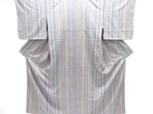 縞に花唐草模様小紋着物